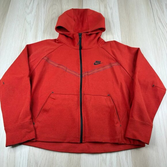 Nike Sportswear Tech Fleece Windrunner Zip Up Hoodie CW4298-623 XL ORANGE RED - Picture 1 of 11